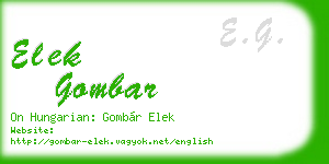 elek gombar business card