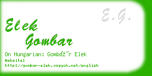 elek gombar business card